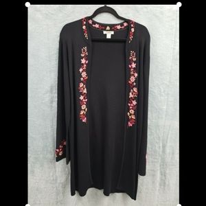 Beatiful Elegant Bright Embroidered Open Cardigan